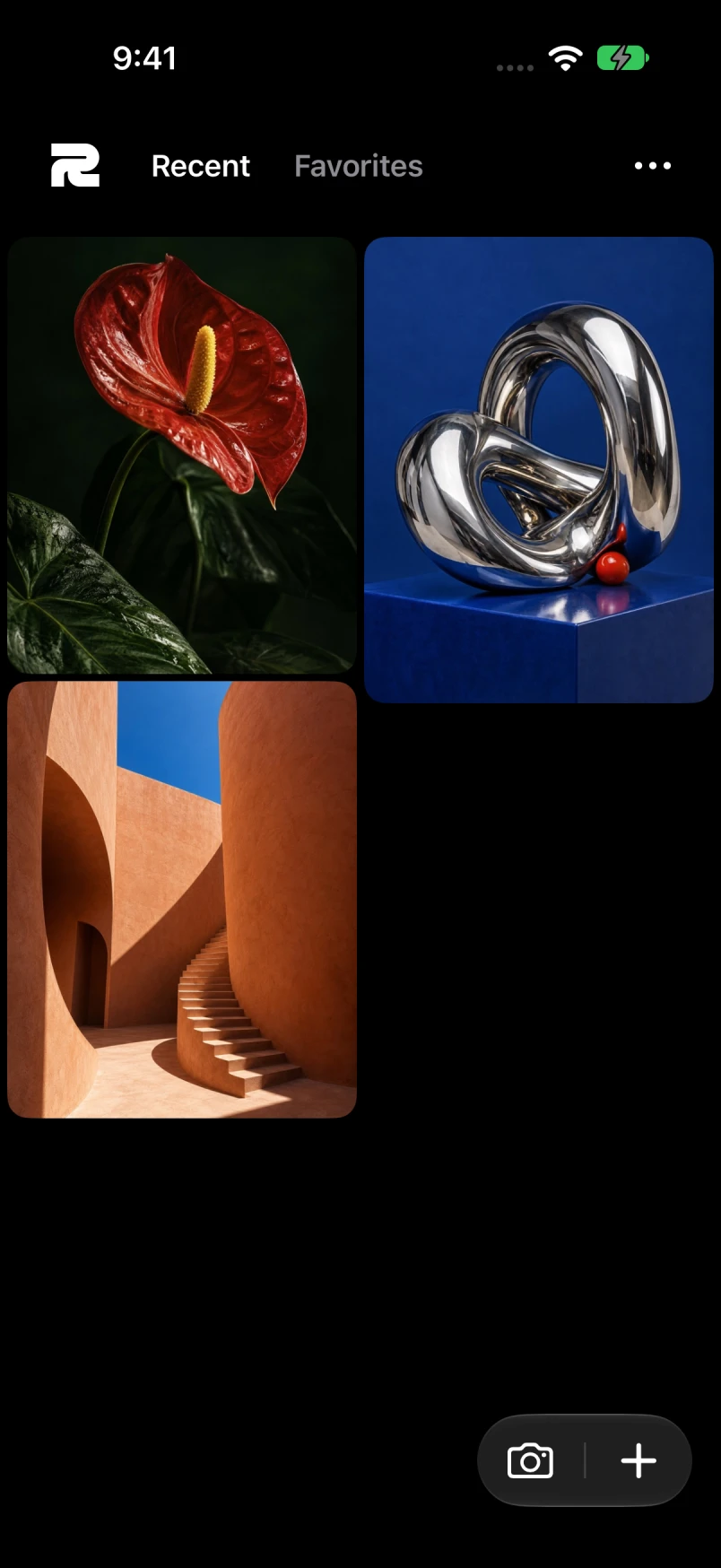 Rodora's Recent library with original sample images and its camera and create control